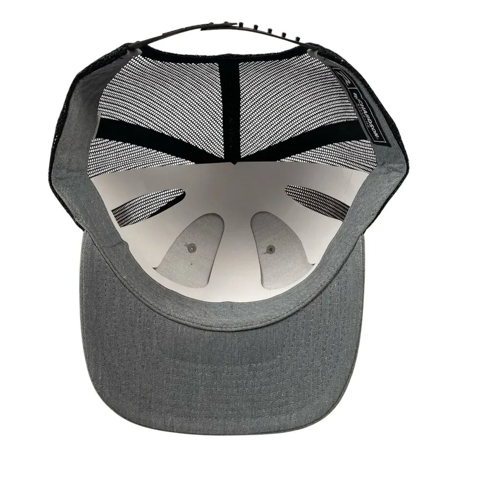 Ride PNW Motorcycle Richardson 112 Trucker Hat Gray Mesh Leather Patch Snapback